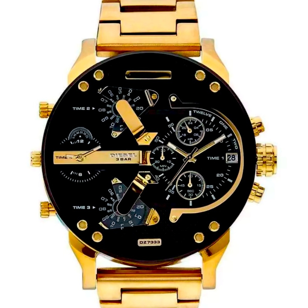 Diesel Gold and Black Multifunction Watch